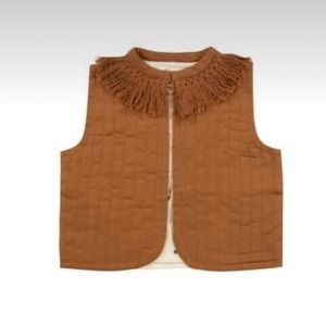 Rylee + Cru Quilted Fringe Vest Size 3